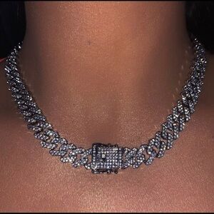 16 inch mini silver Cuban choker